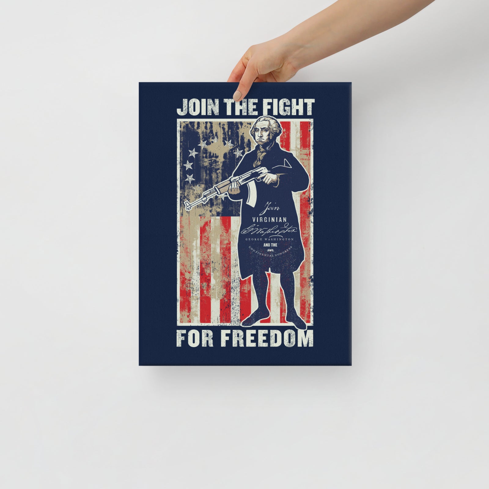 Join the Revolution George Washington Revolutionary Propaganda Canvas Wall Art