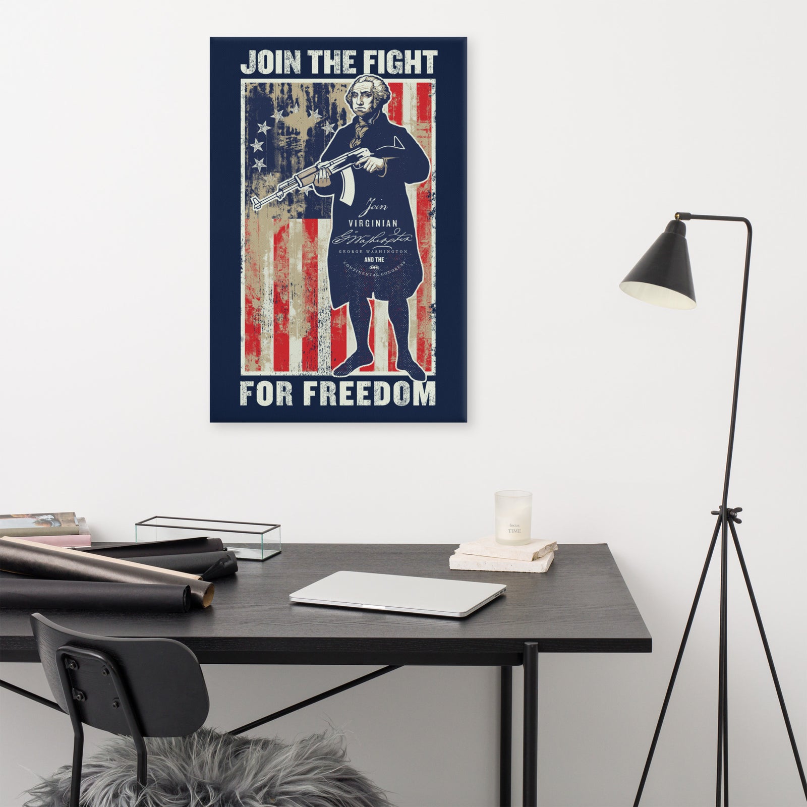 Join the Revolution George Washington Revolutionary Propaganda Canvas Wall Art