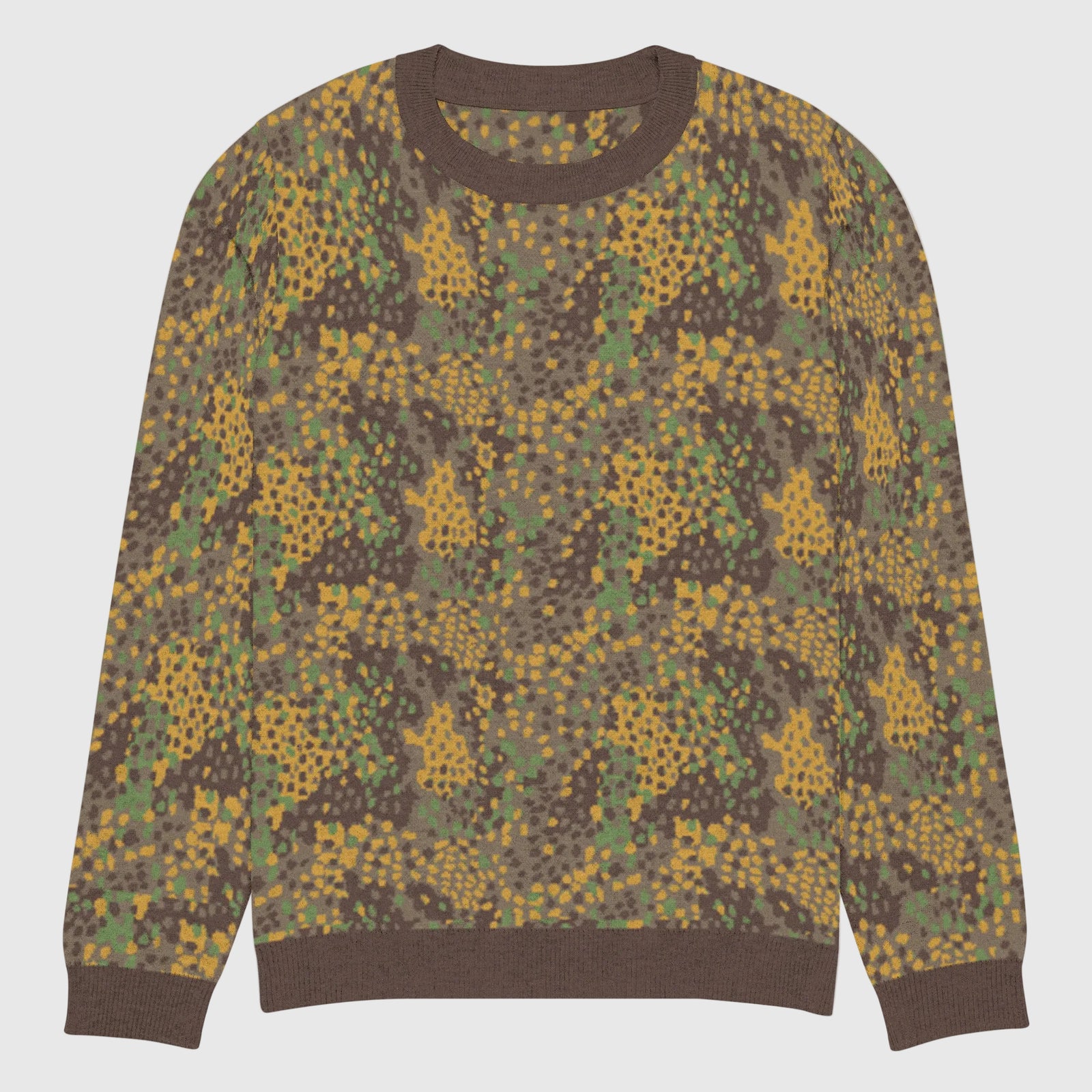 Erbsenmuster Pea Pattern camo knit sweater front product image