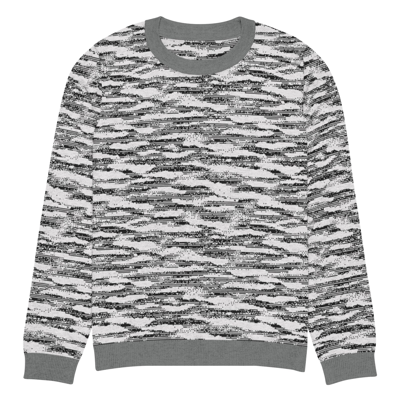 Freedom Grid Pullover Knitted Crew Neck Sweater