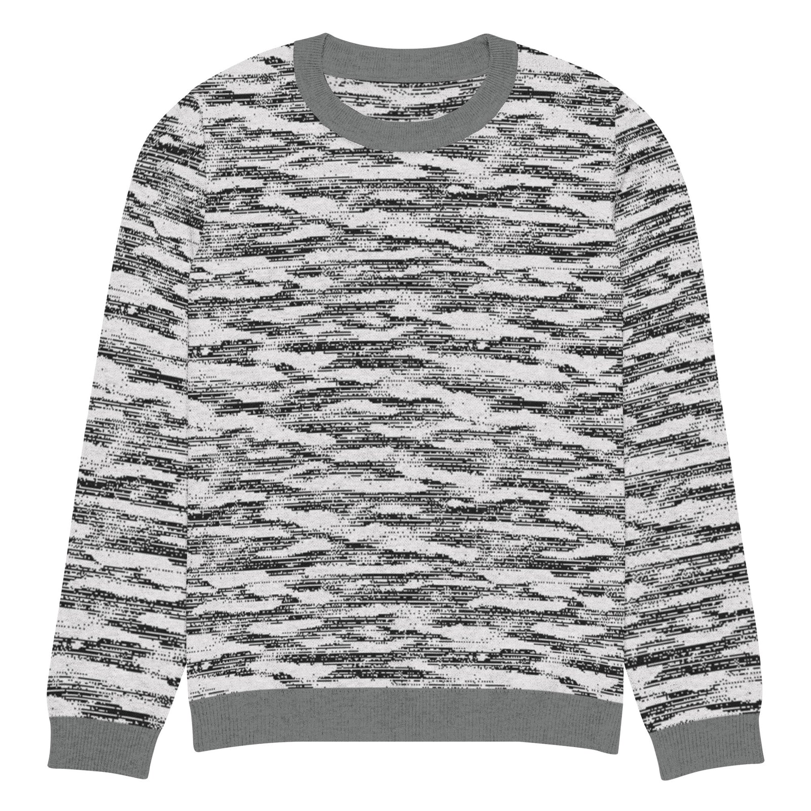 Freedom Grid Pullover Knitted Crew Neck Sweater