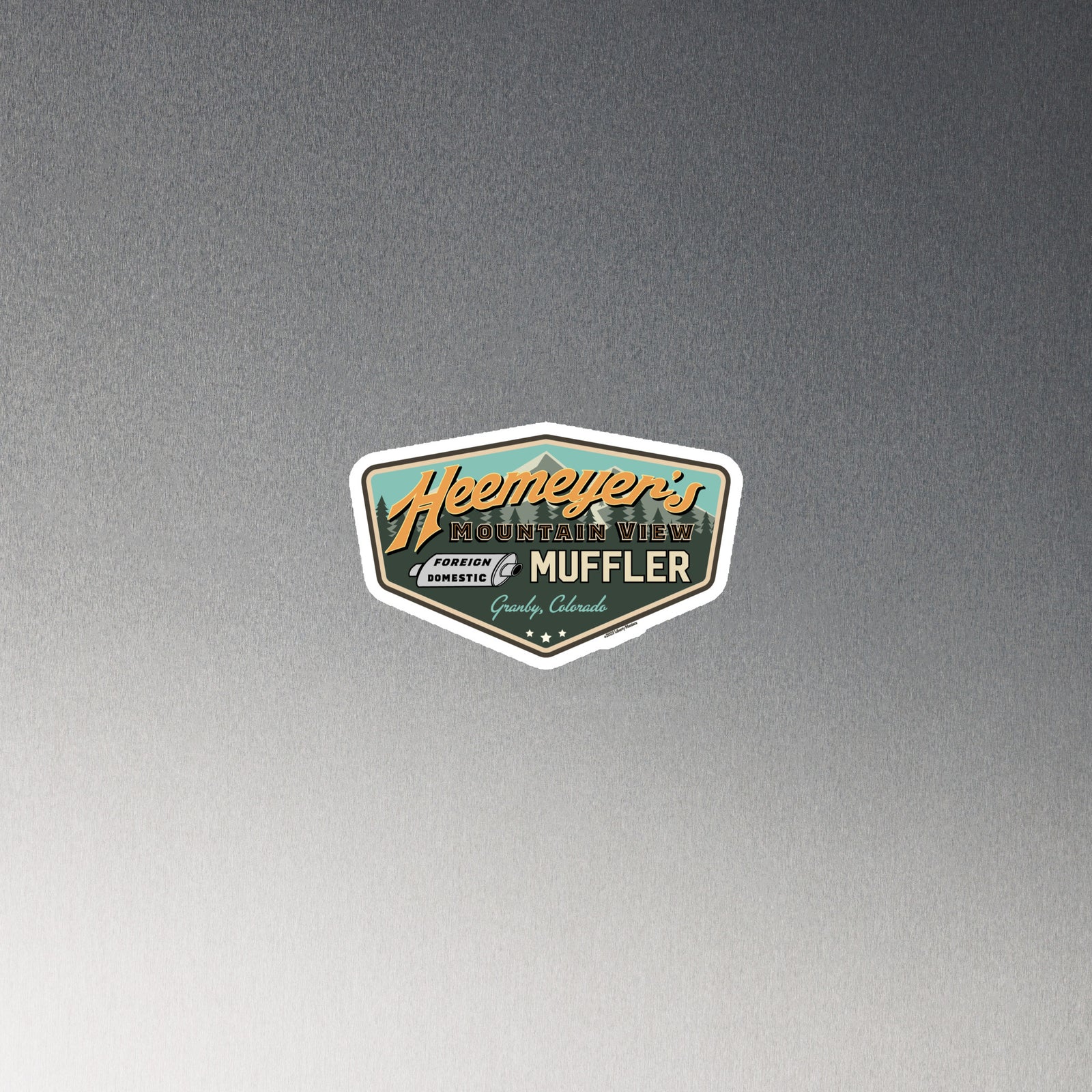 Heemeyer's Mountain View Muffler Magnet