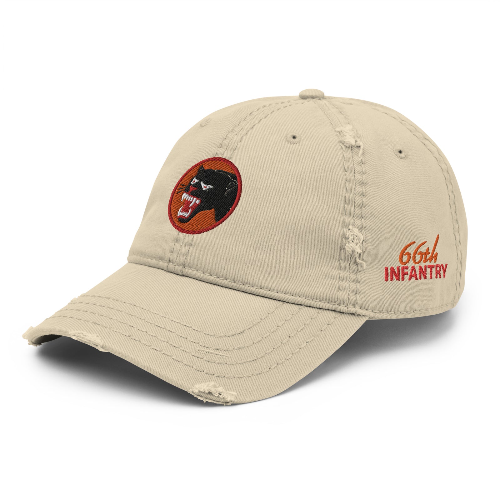 66th Infantry Division WWII Black Panther Insignia Distressed Hat