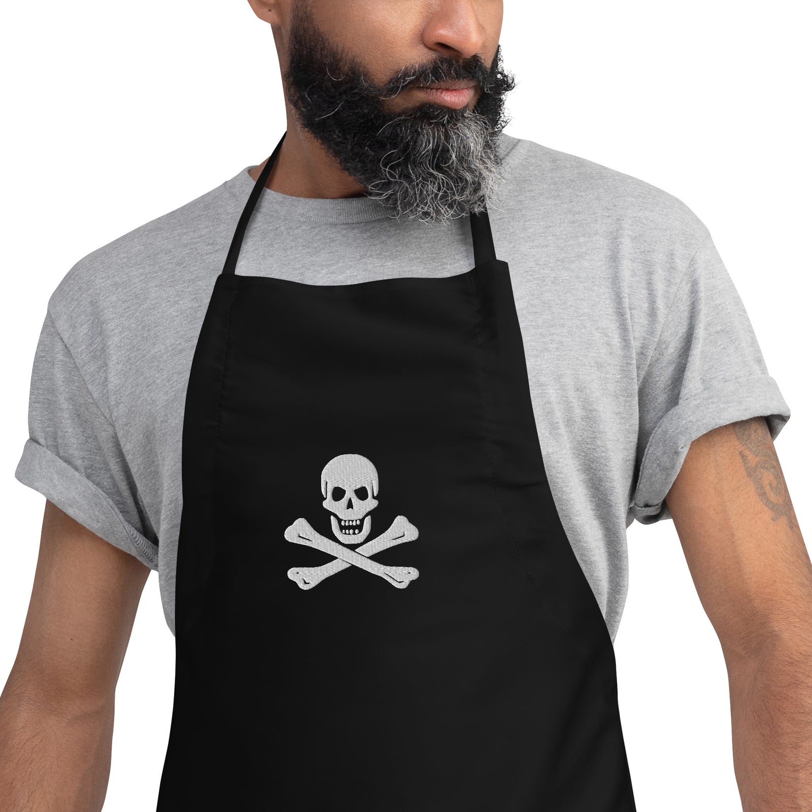 Jolly Roger Pirate Embroidered Apron