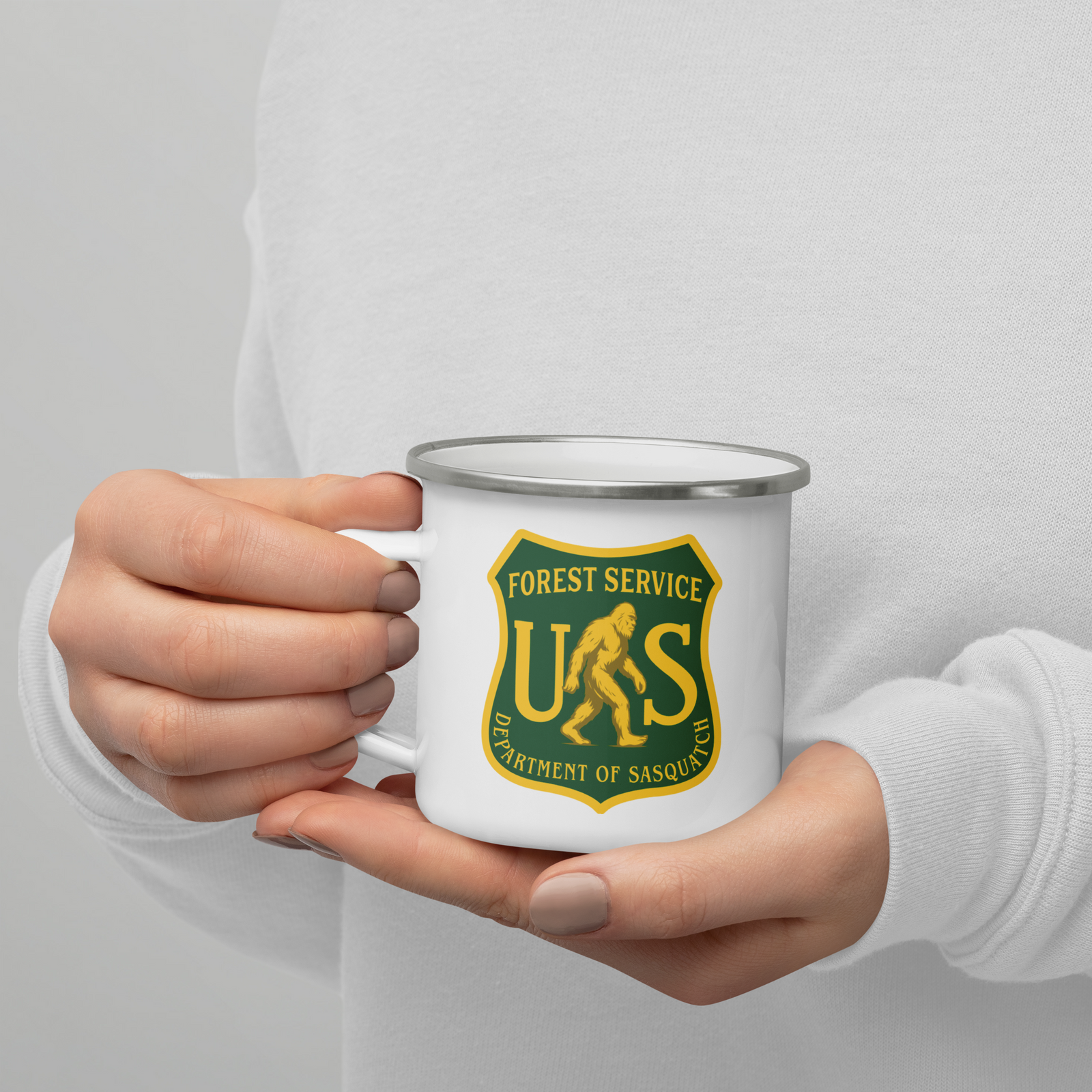 Department of Sasquatch Forest Service Enamel Mug