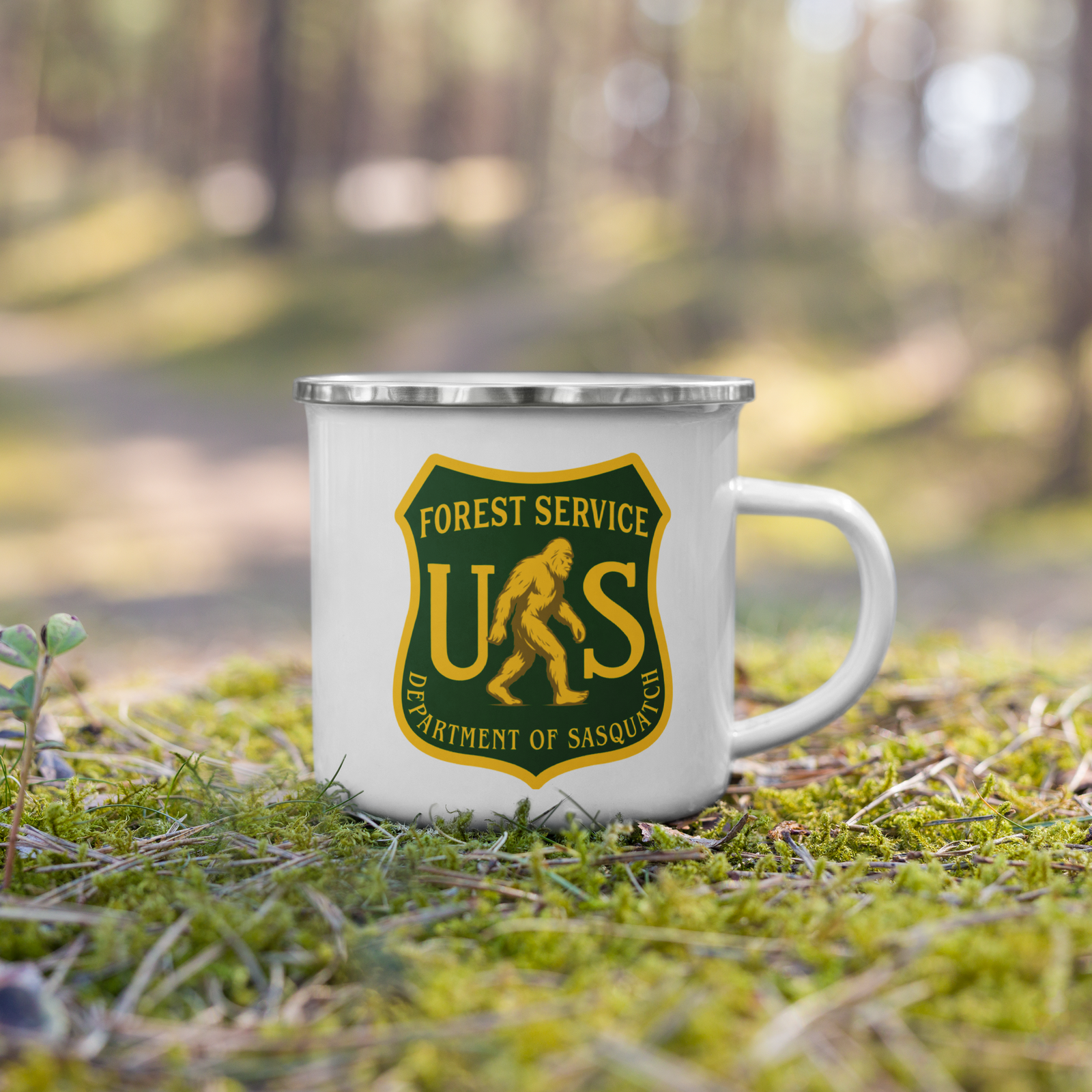 Department of Sasquatch Forest Service Enamel Mug