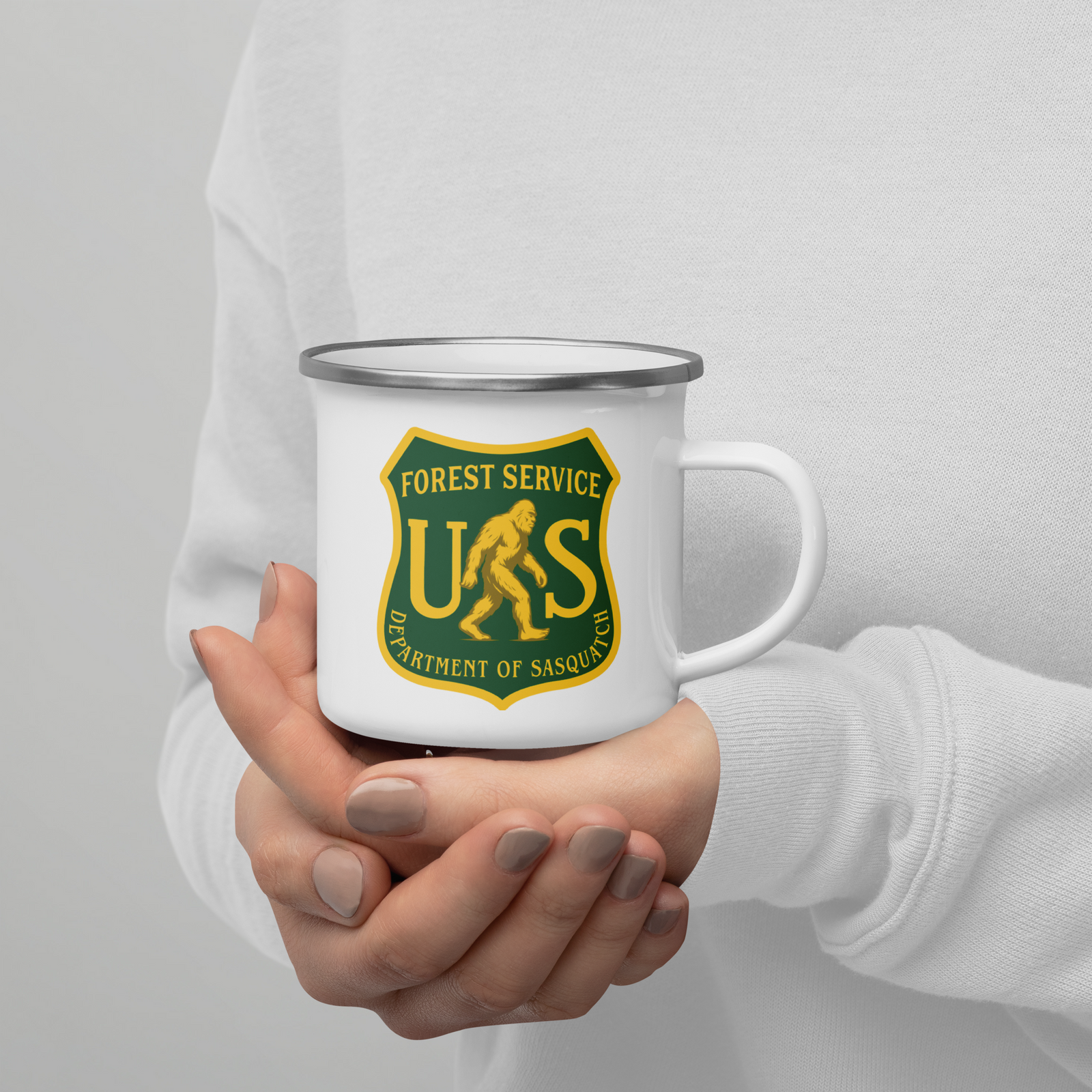 Department of Sasquatch Forest Service Enamel Mug