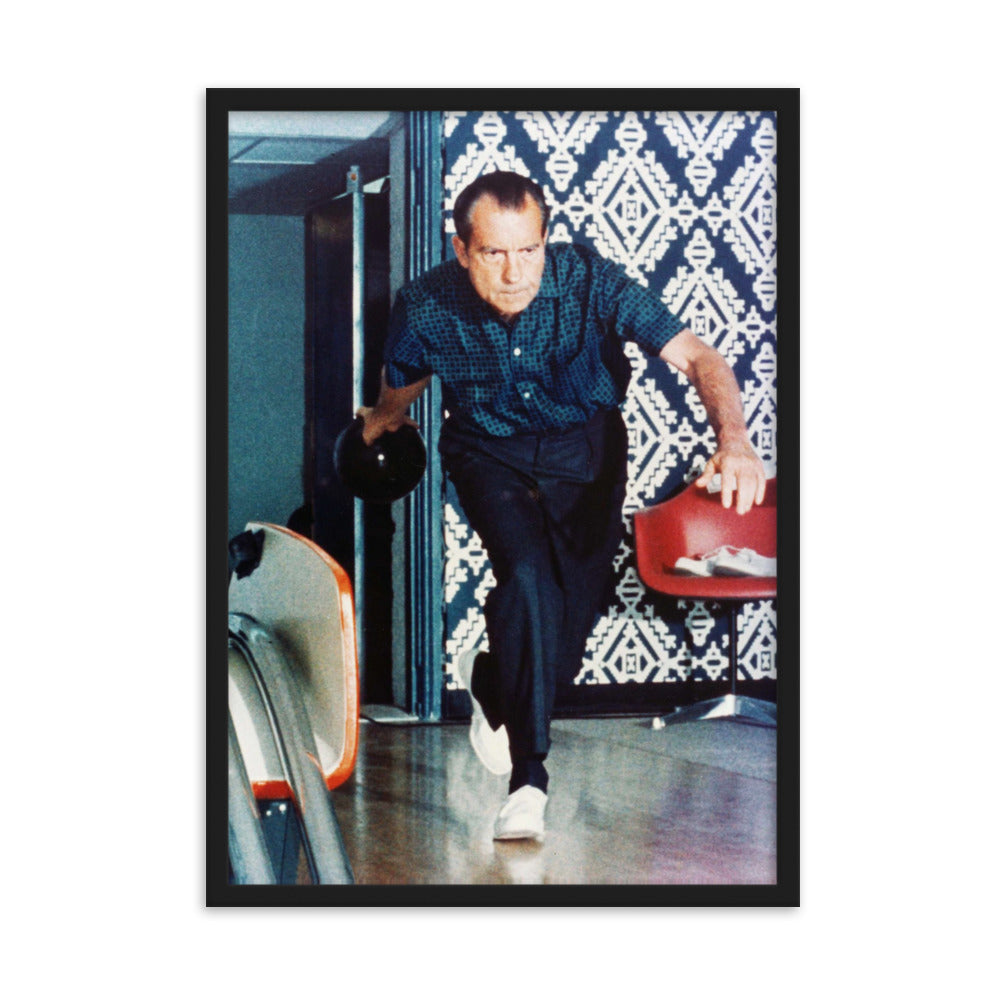 Nixon Bowling at the White House Framed Print