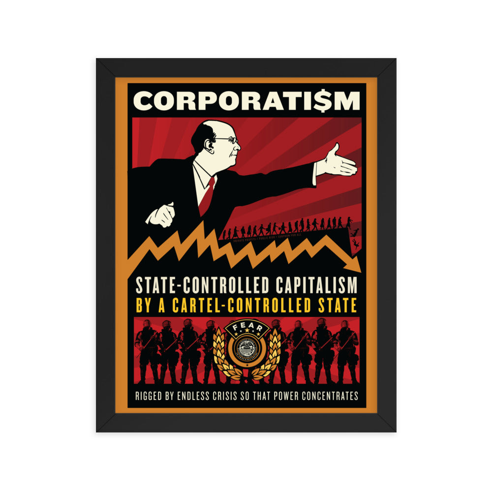 Corporatism Cronyism Framed Poster