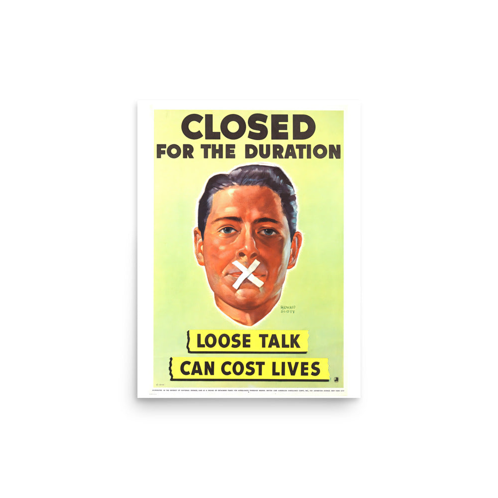 Loose Talk Can Cost Lives WWII Propaganda Poster