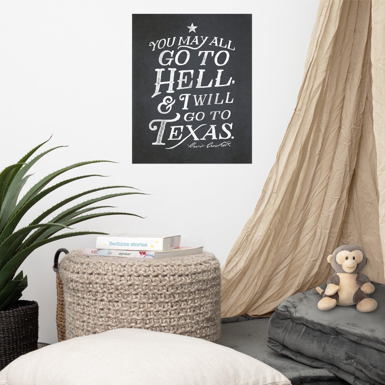 I Will Go To Texas Davy Crockett Quote Print