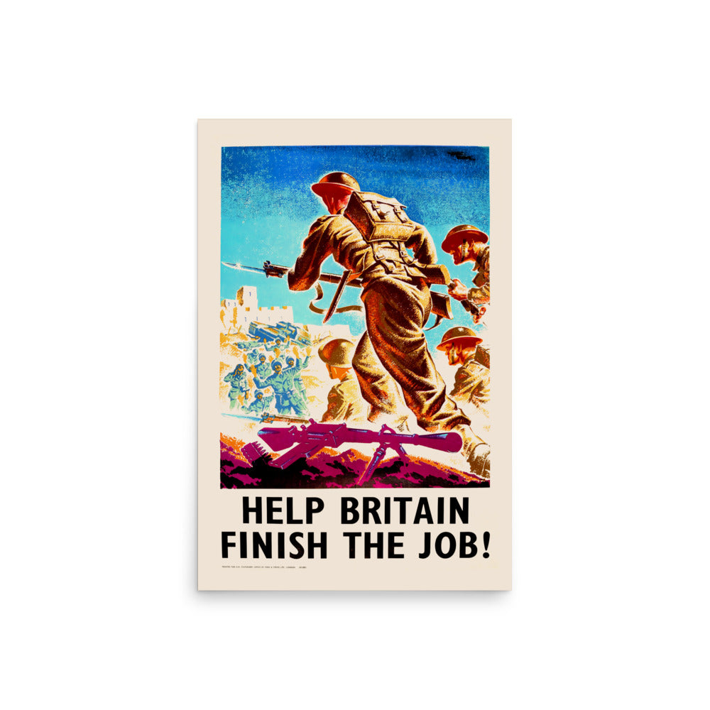 Help Britain Finish the Job! Marc Stone WWII Propaganda Poster