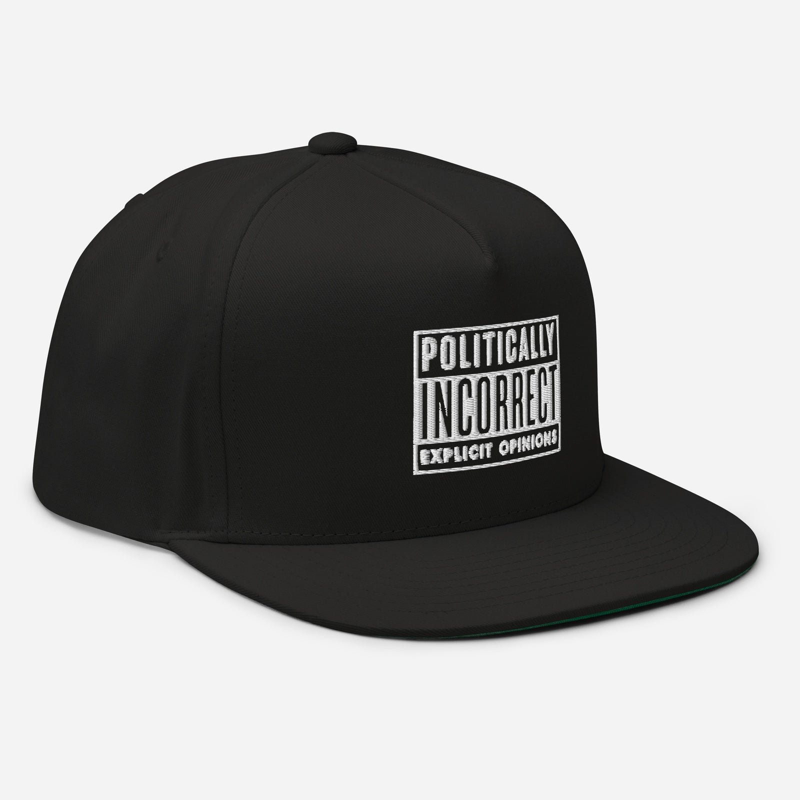 Politically Incorrect Warning Flat Bill Cap