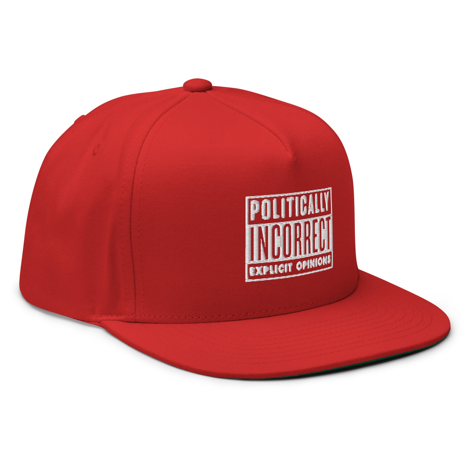 Politically Incorrect Warning Flat Bill Cap