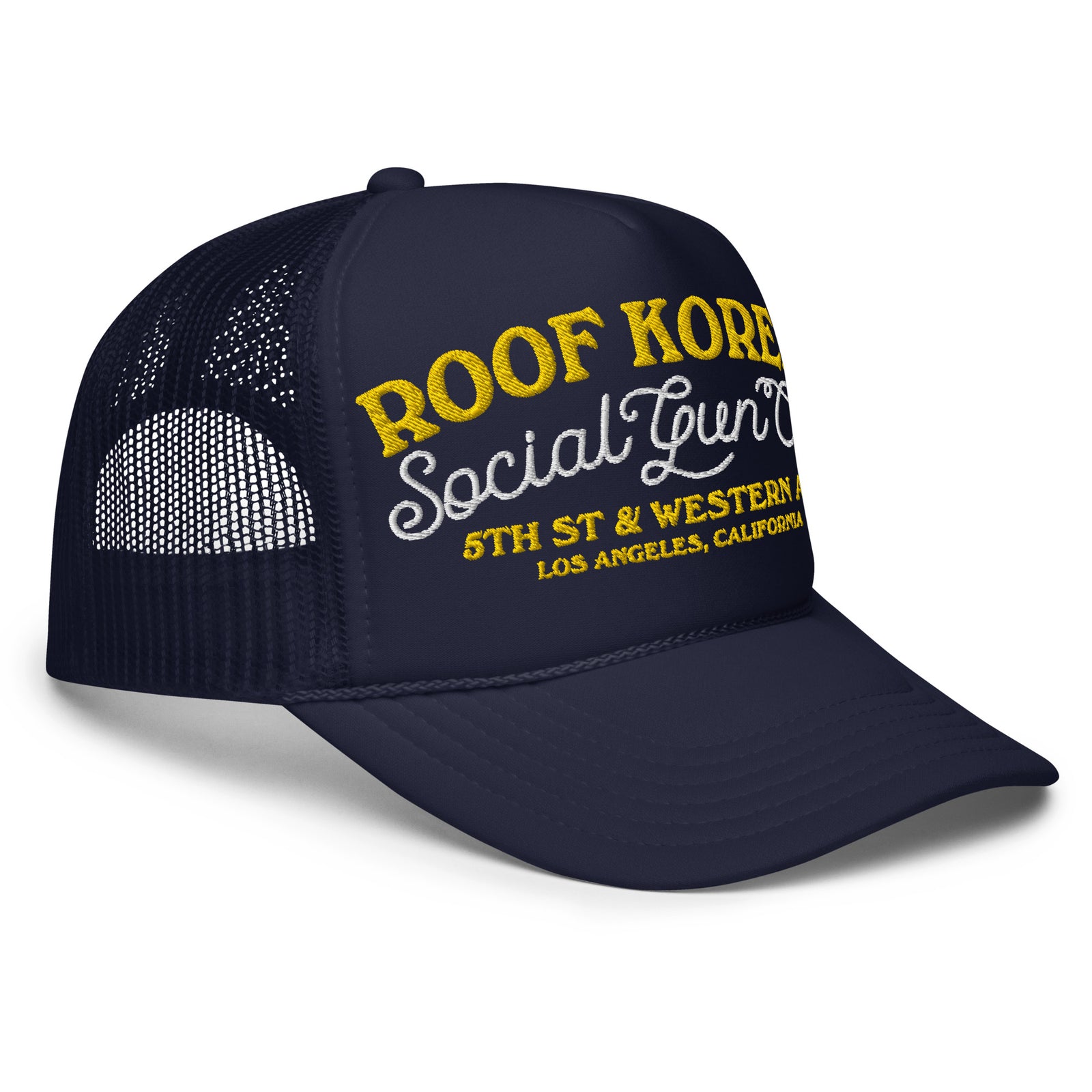 Roof Korean Social Gun Club Foam Trucker Hat