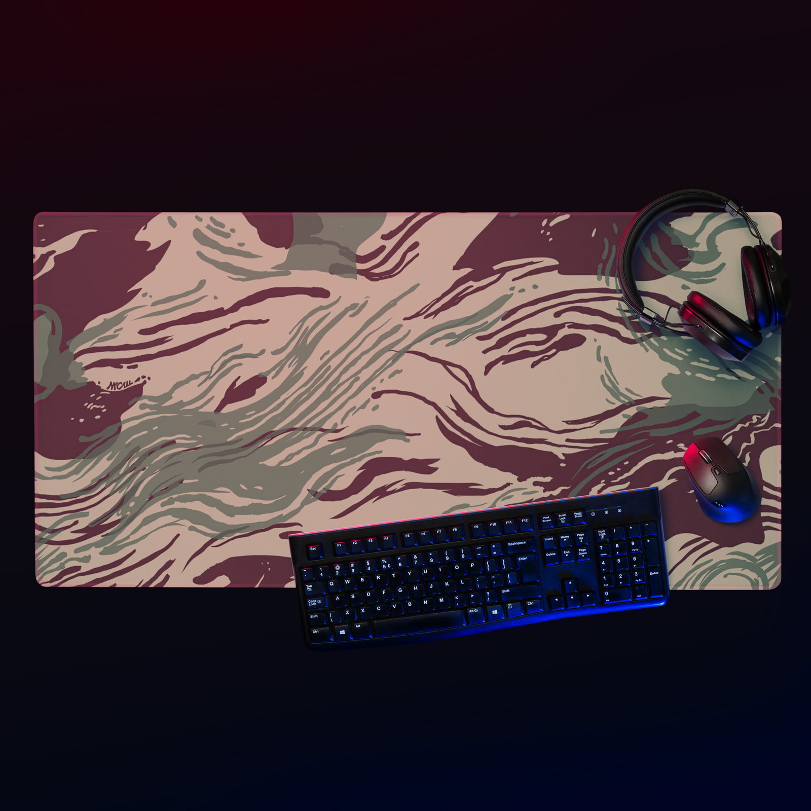 Rhodesian Brushstroke Camo Gaming Mouse Pad