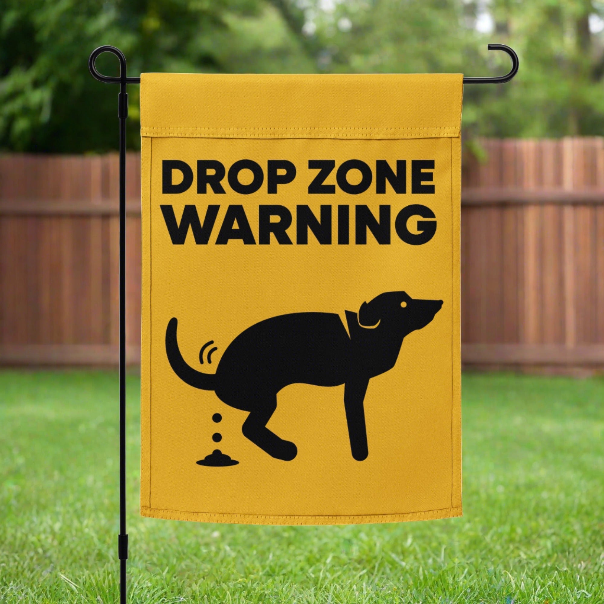 Drop Zone Warning Dog Poo Garden flag