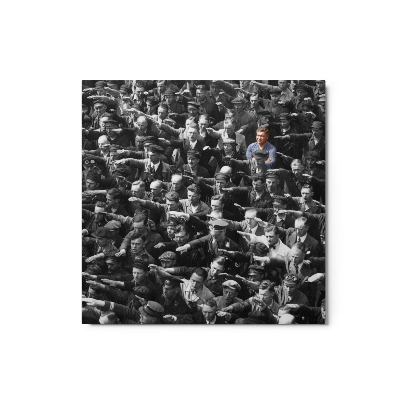 August Landmesser Civil Disobedience Matte Metal Art Print Without Circle