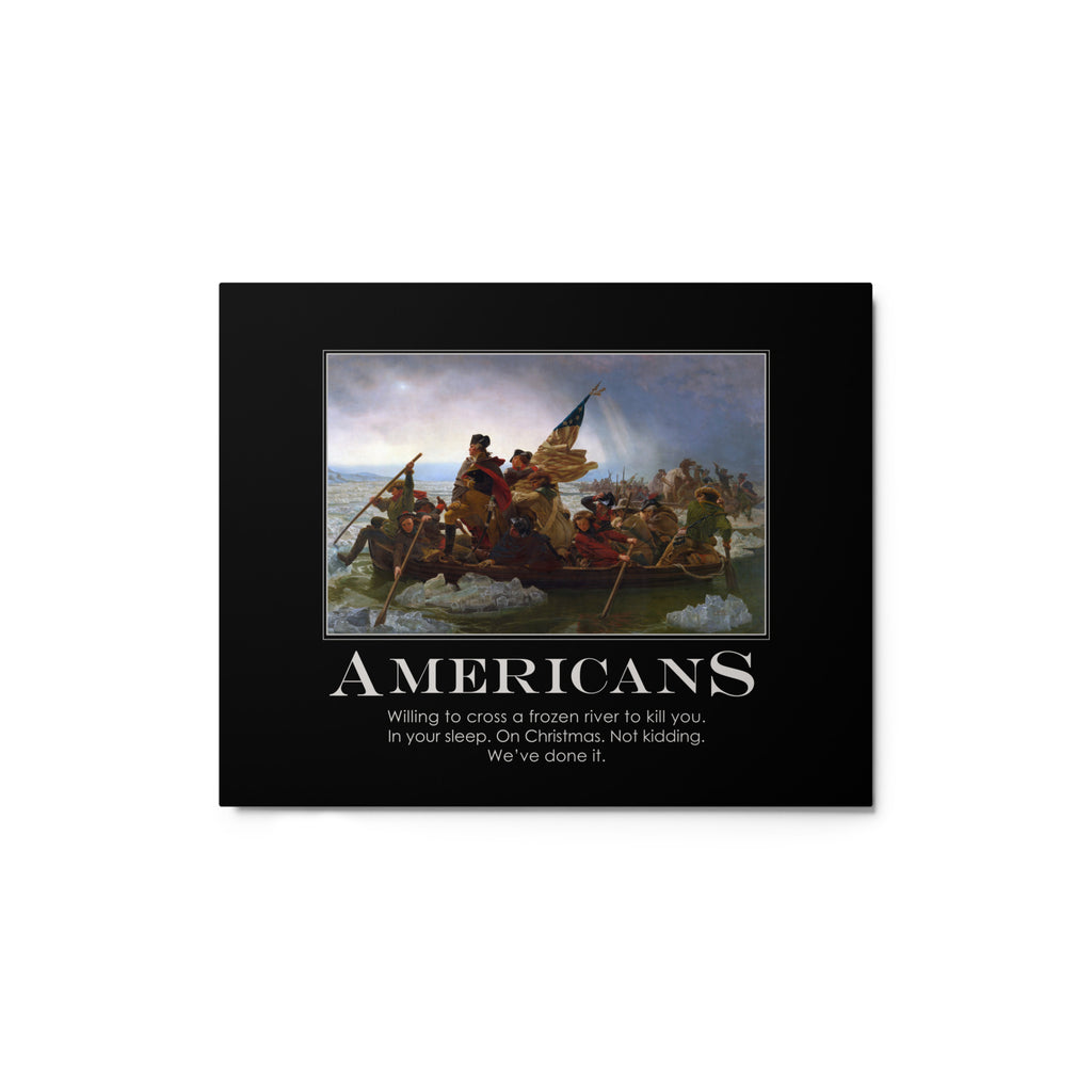 Framed artwork with a historical scene and text on a white background