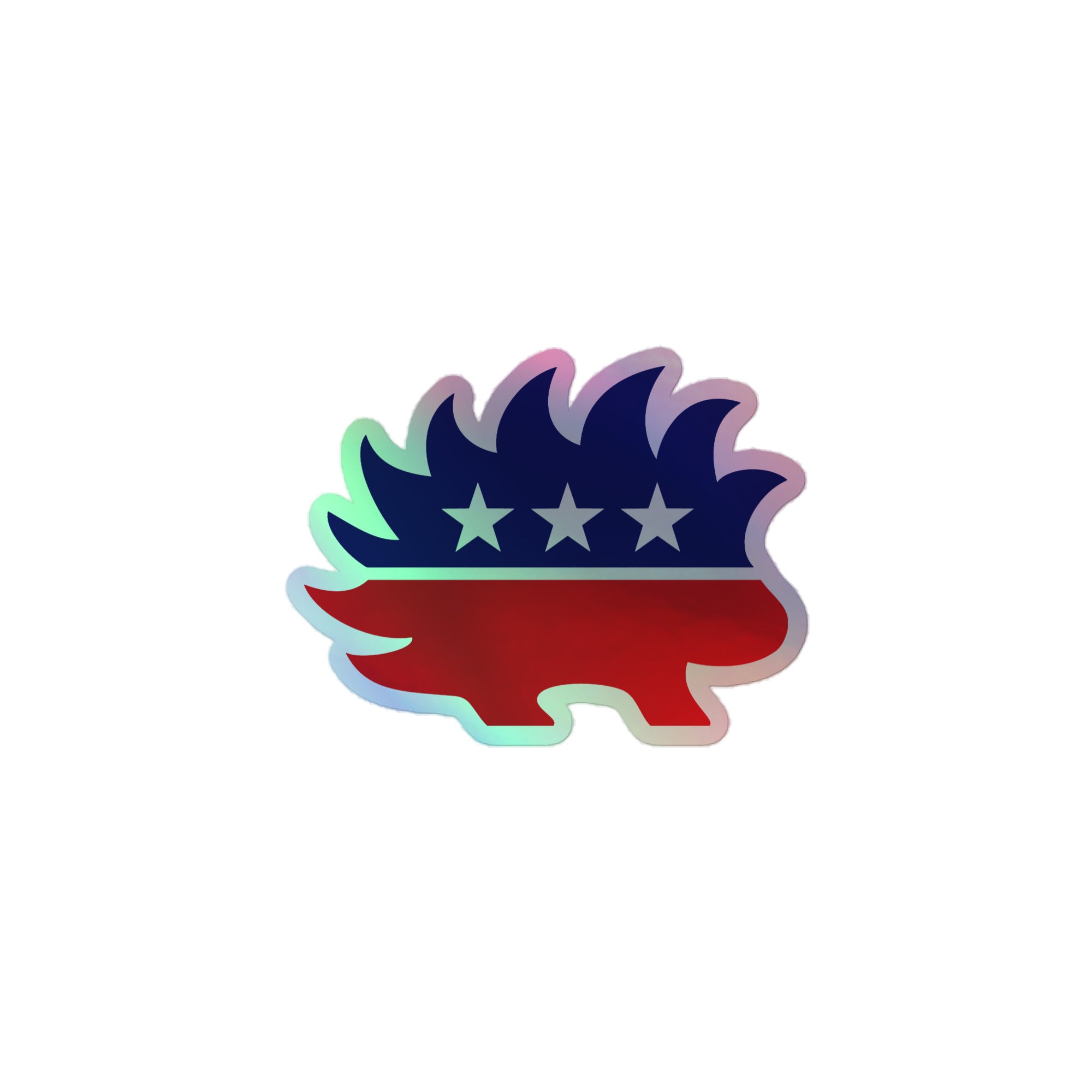 Porcupine Libertarian Mascot Holographic Stickers