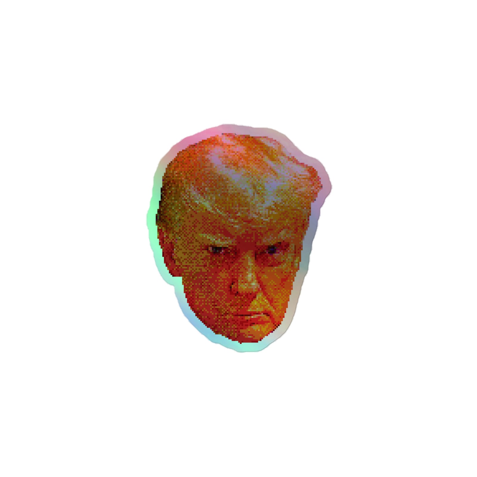 Trump Mugshot Final Boss 64 Bit Holographic Stickers