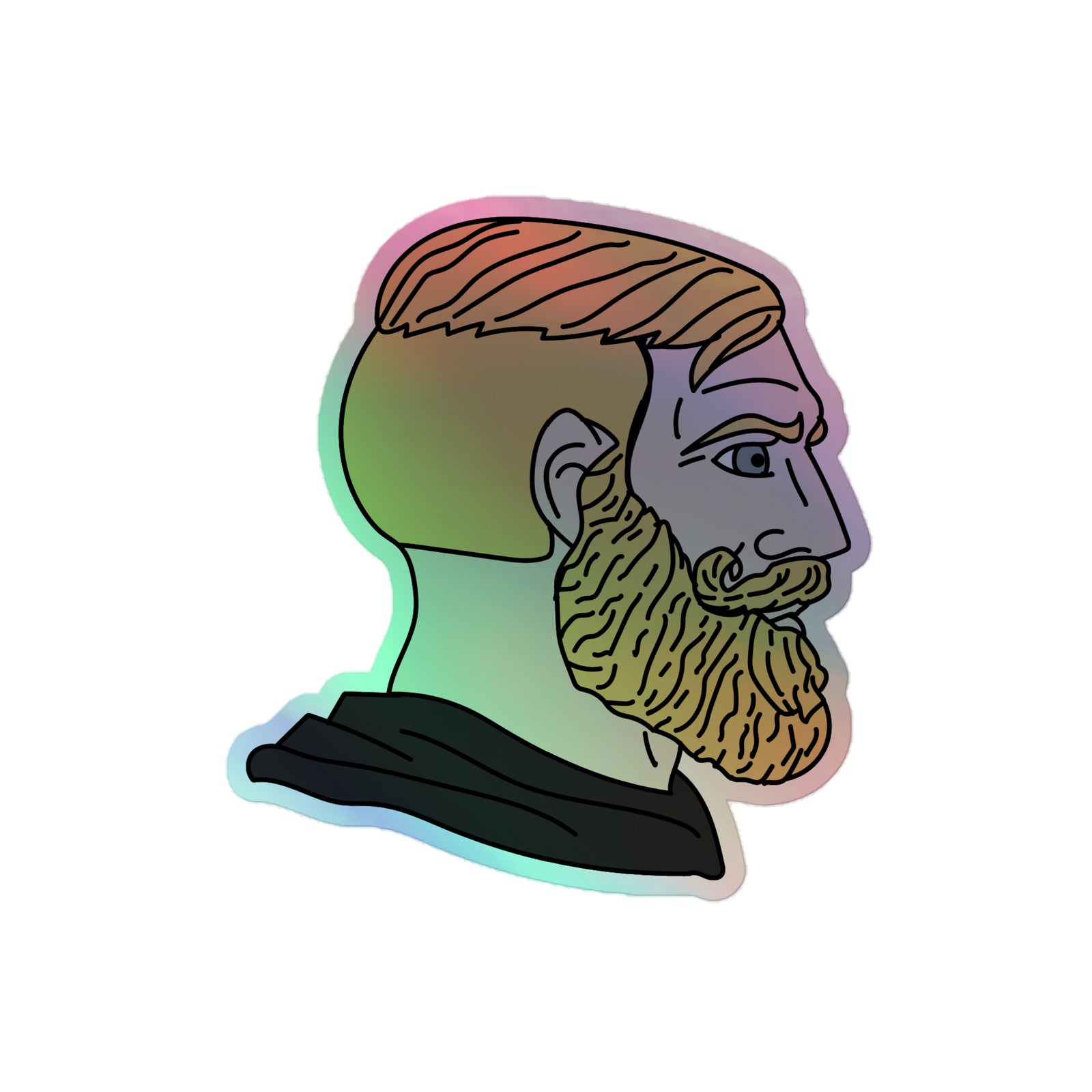 Holographic Nordic Chad Sticker