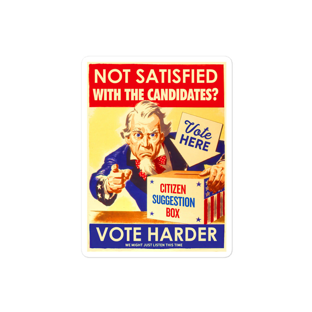 Uncle Sam Vote Harder Sticker