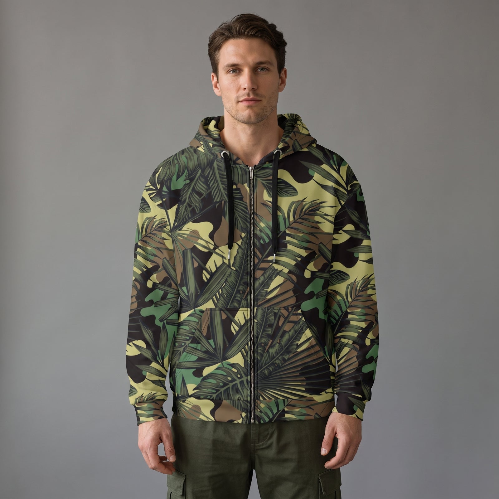 Tropicamo Liberty Maniacs Zip Hoodie on a model