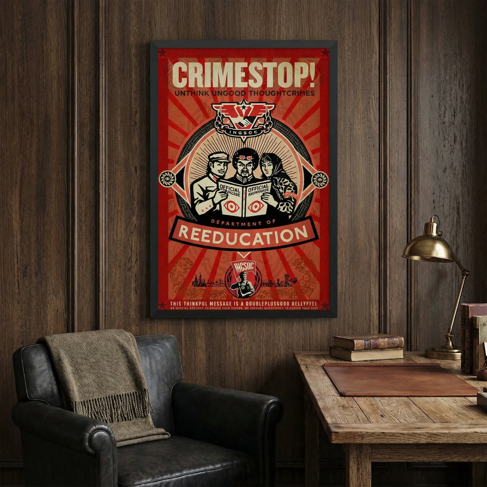 INGSOC 1984 Thought Crime CRIMESTOP Poster