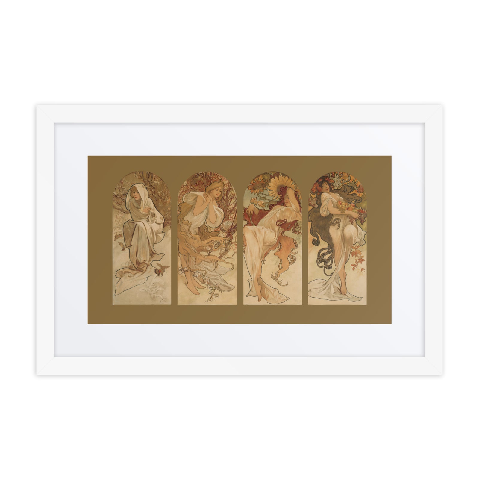 Alphonse Mucha's The Seasons Framed Art Print