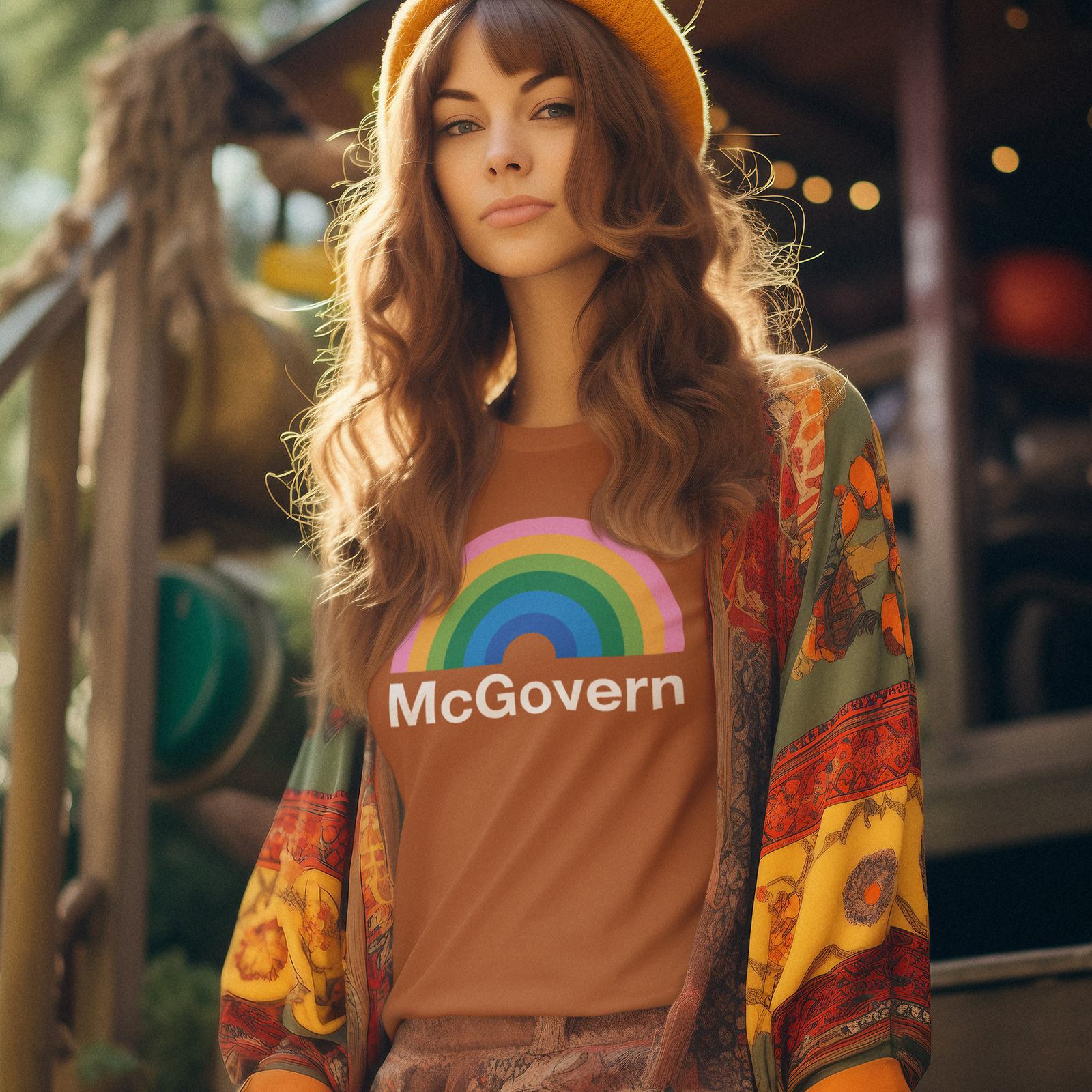 George McGovern Rainbow 1972 Retro Campaign T-Shirt