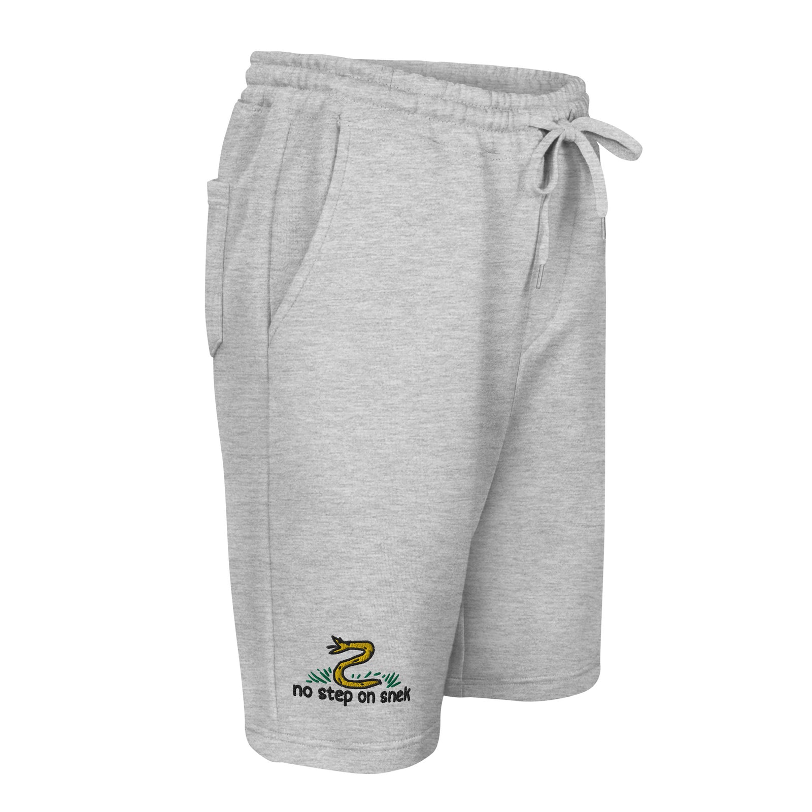No Step On Snek Embroidered Men's Fleece Shorts