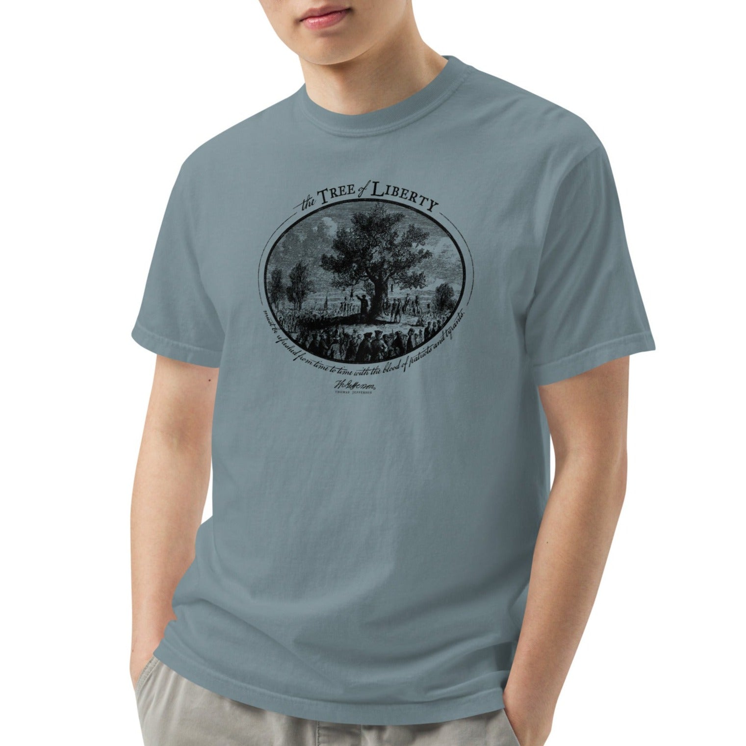 Thomas Jefferson Tree of Liberty Quote Short Sleeve T-Shirt