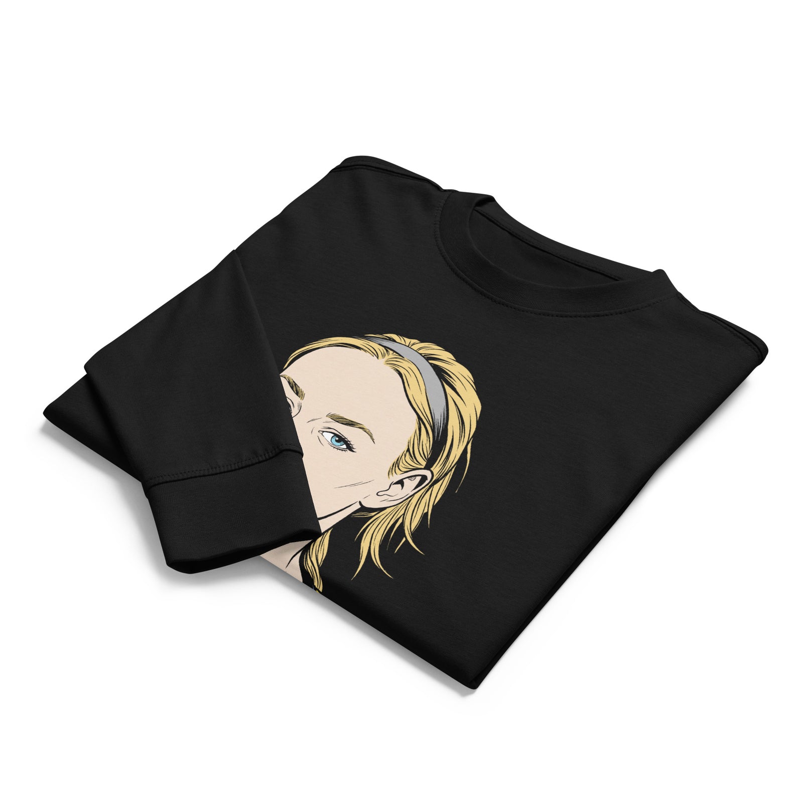 Black Sophie's Point heavyweight long sleeve T-shirt, alternate front mockup