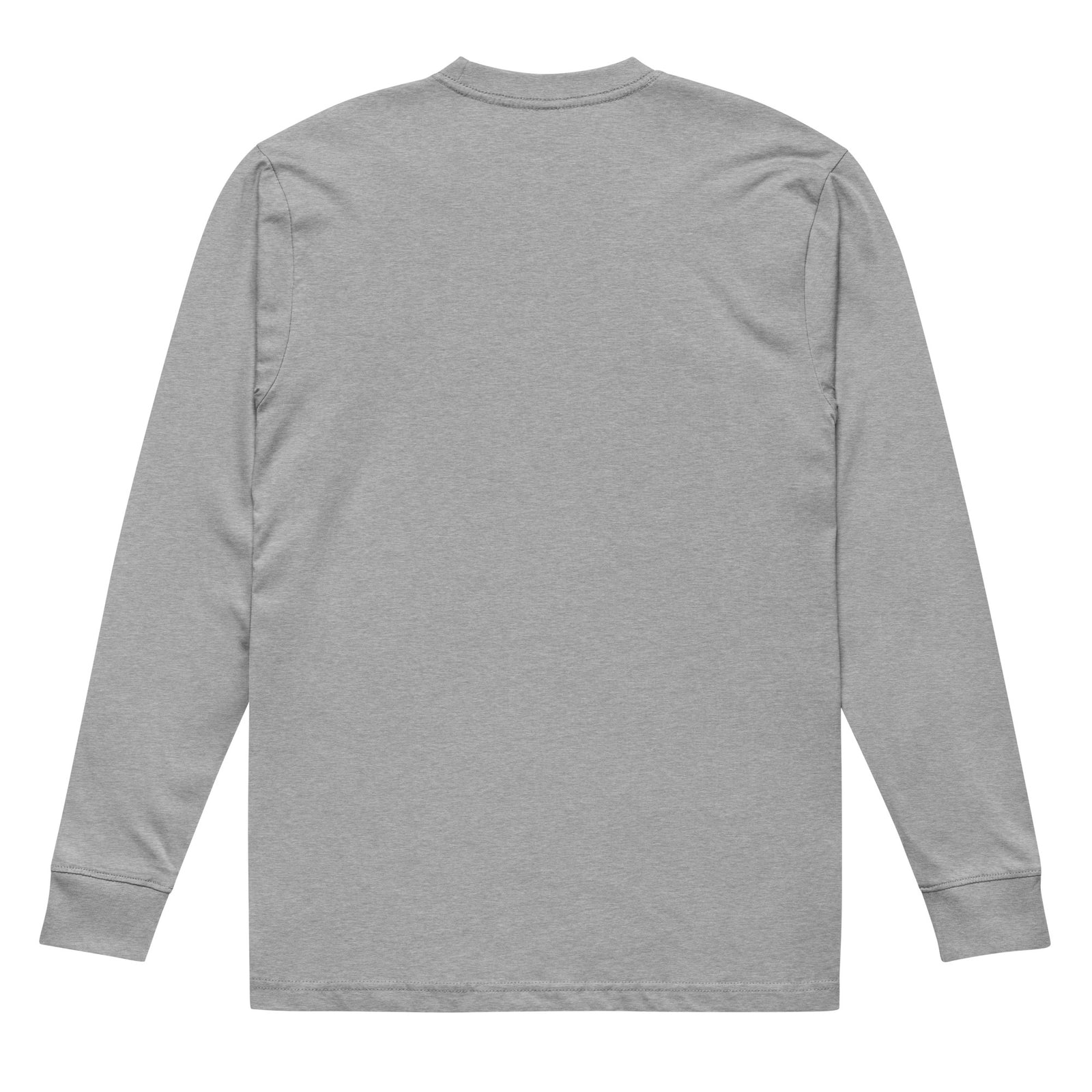 Carbon Grey heavyweight long sleeve tee, back view