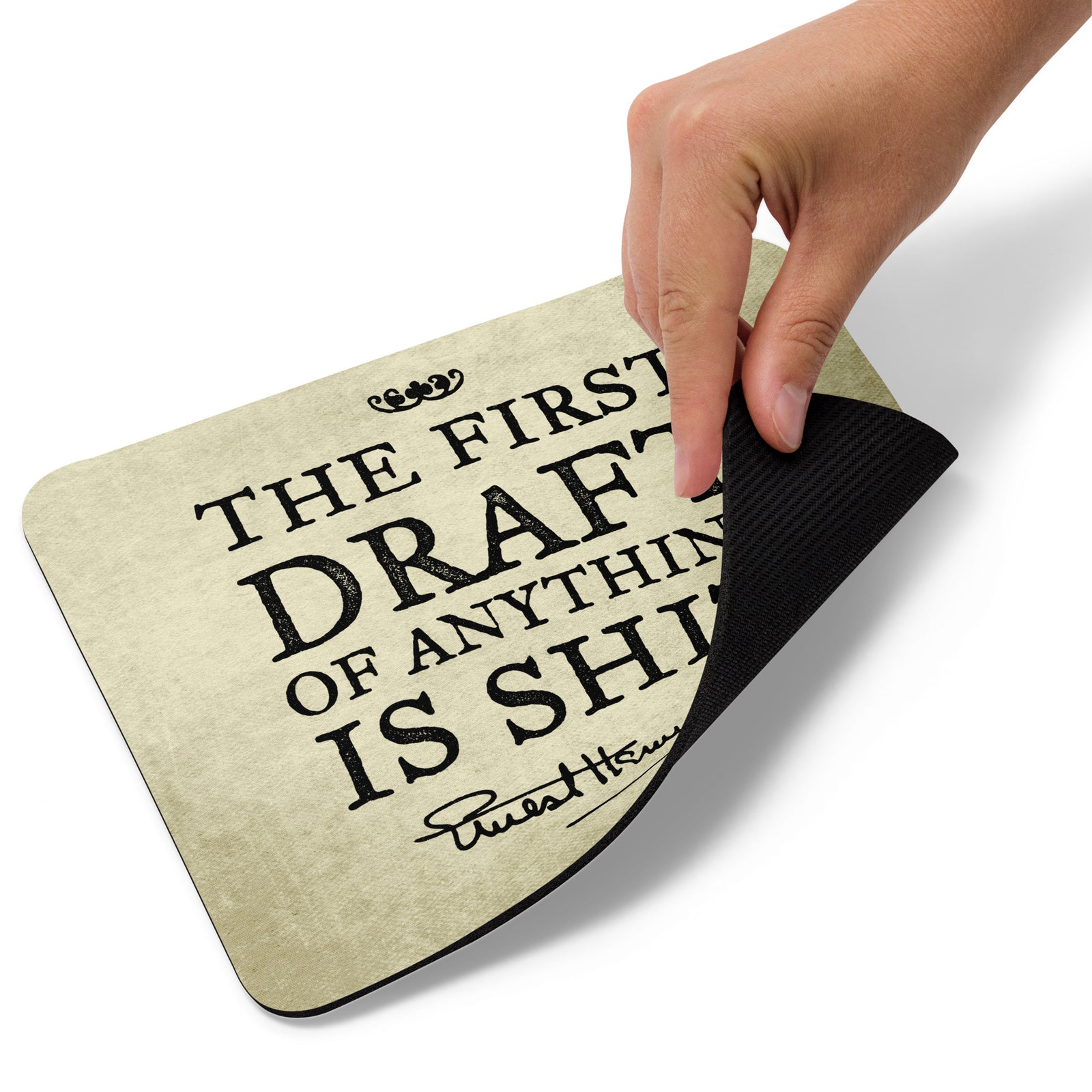 Hemingway First Draft Quote Mouse pad