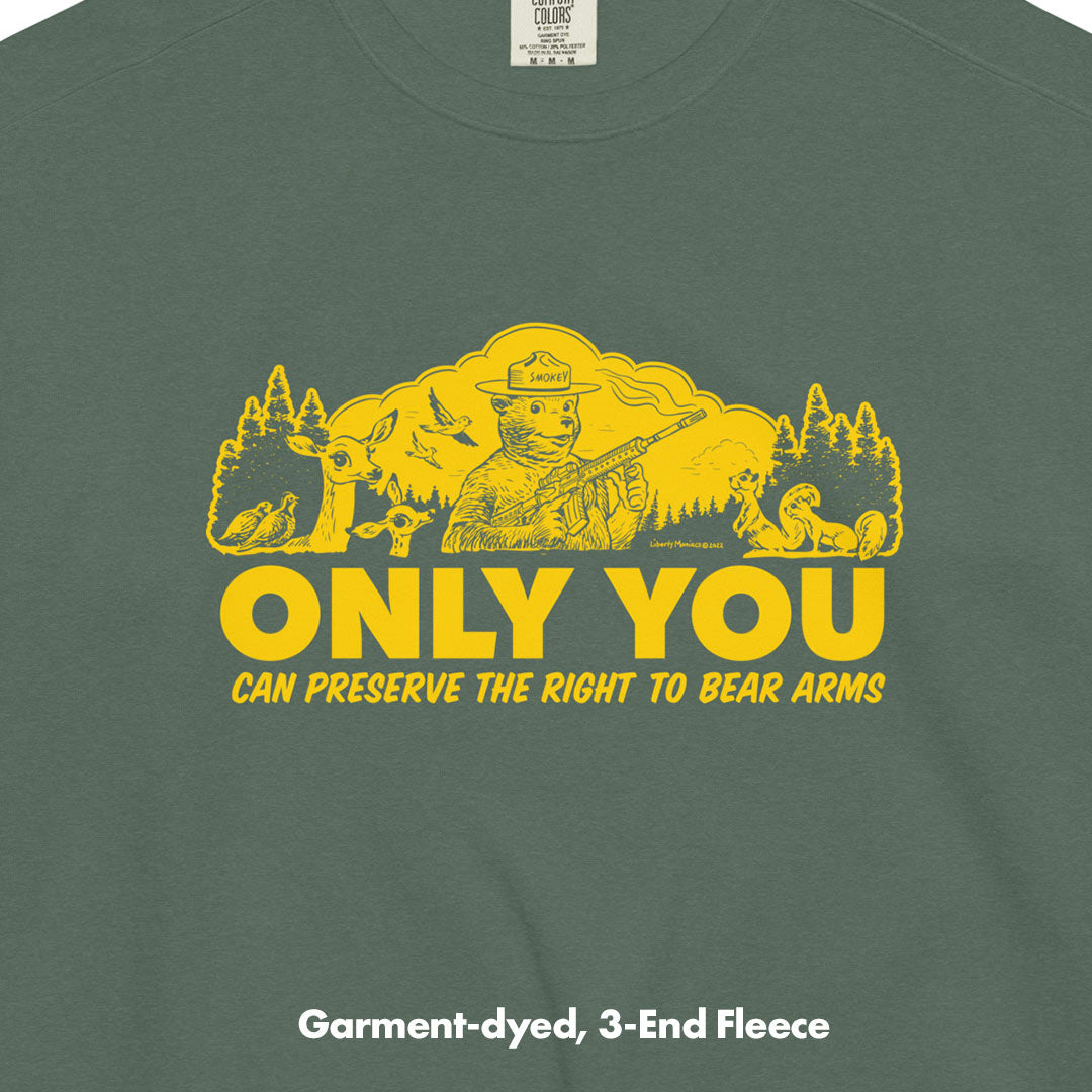 Only You Can Preserve the Right To Bear Arms Retro Smokey Camp Sweatshirt