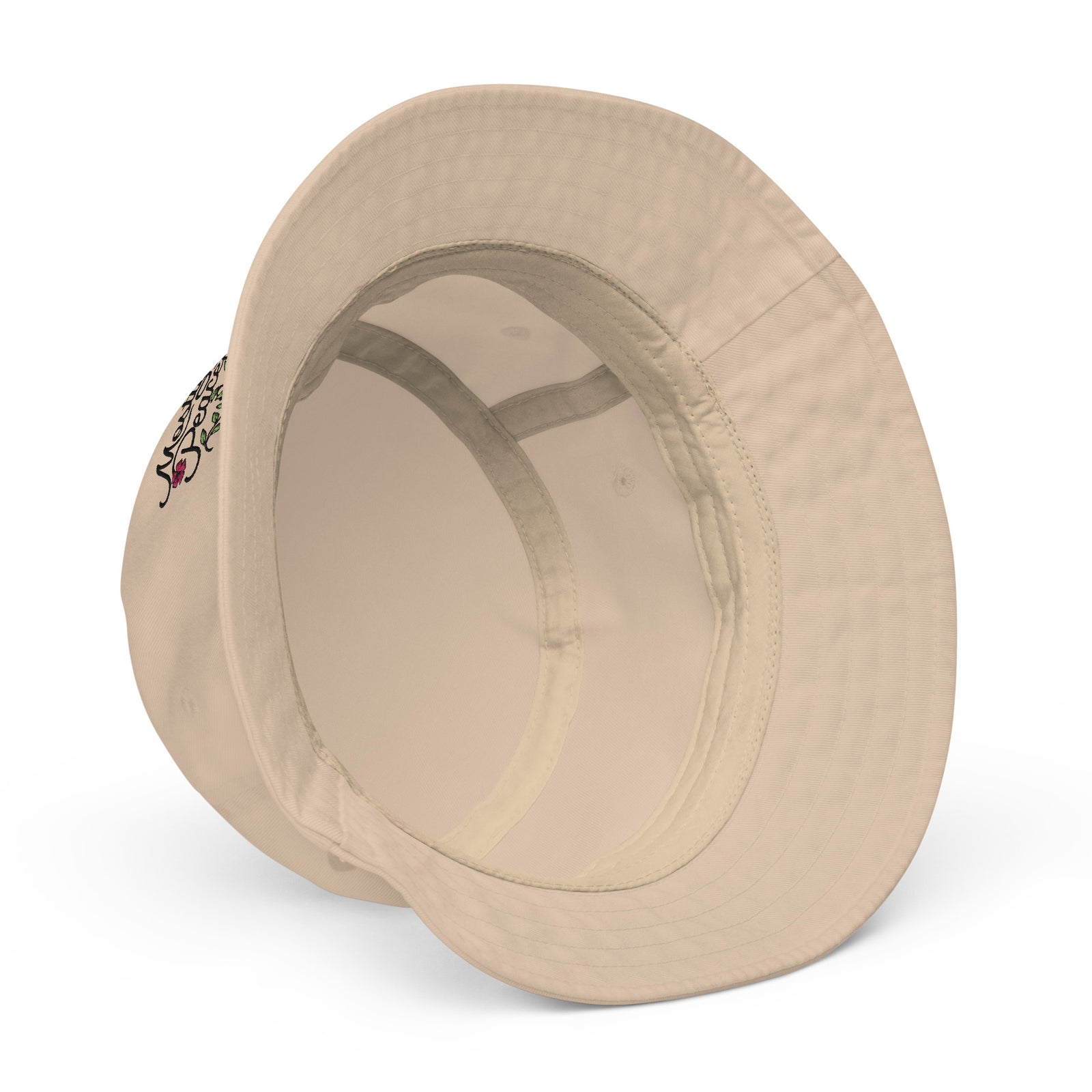 Mostly Peaceful Embroidered Organic Bucket Hat