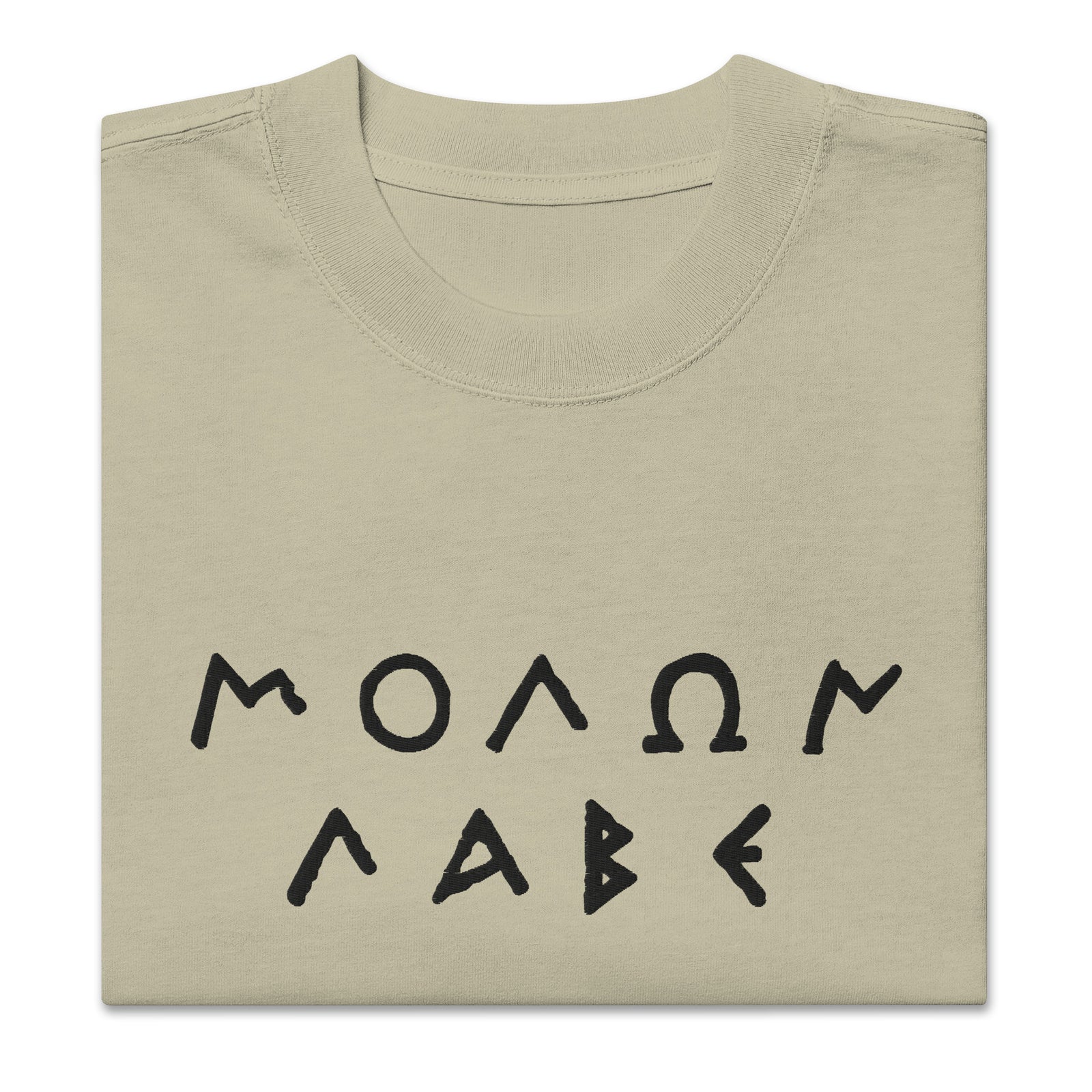 Molon Labe Embroidered Oversized Faded T-Shirt