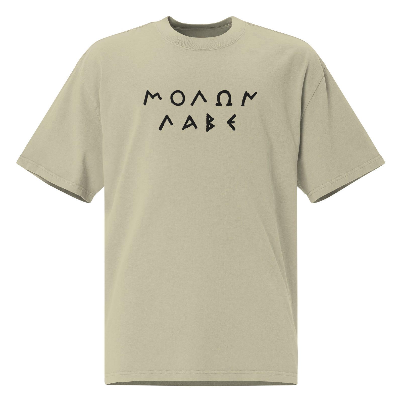 Molon Labe Embroidered Oversized Faded T-Shirt