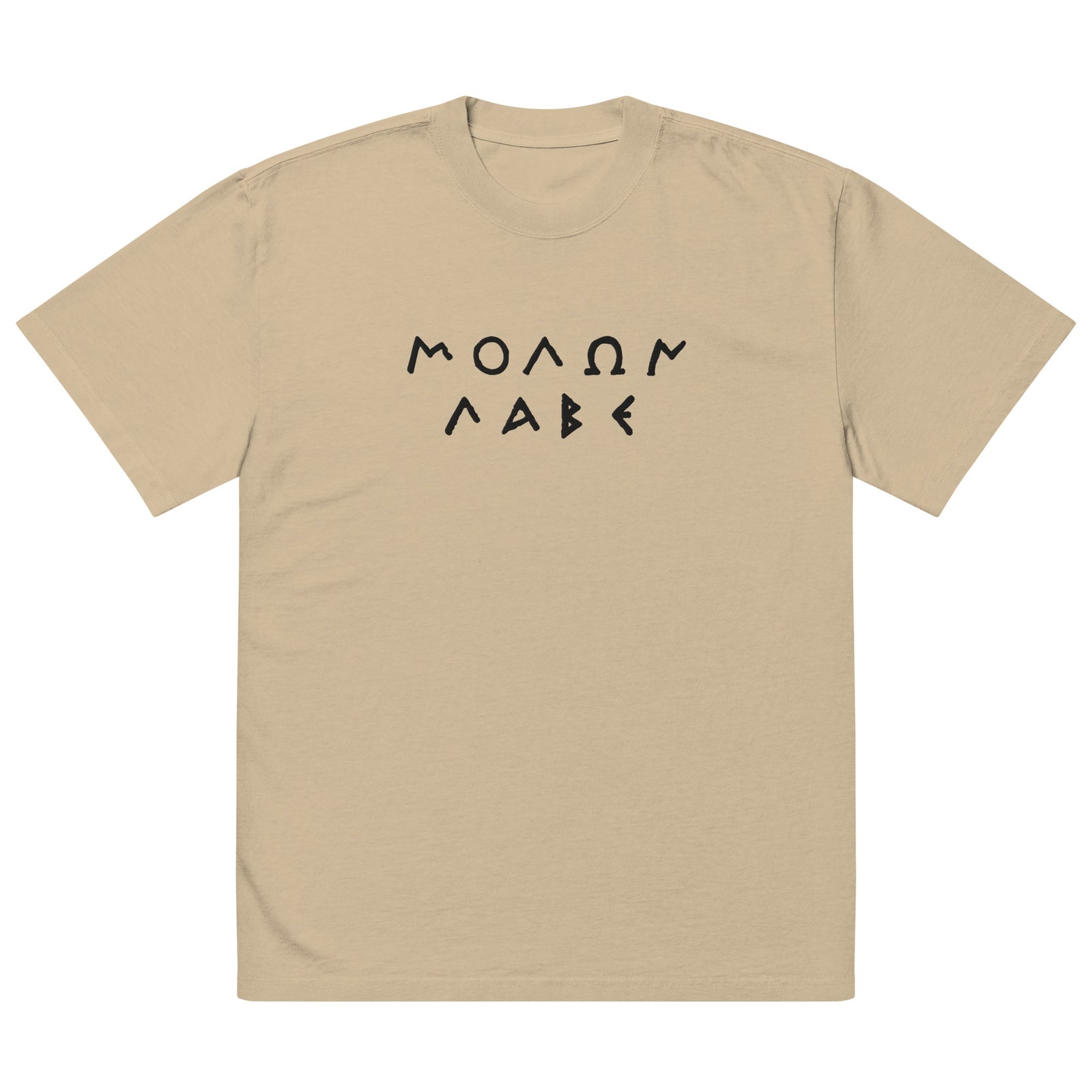 Molon Labe Embroidered Oversized Faded T-Shirt
