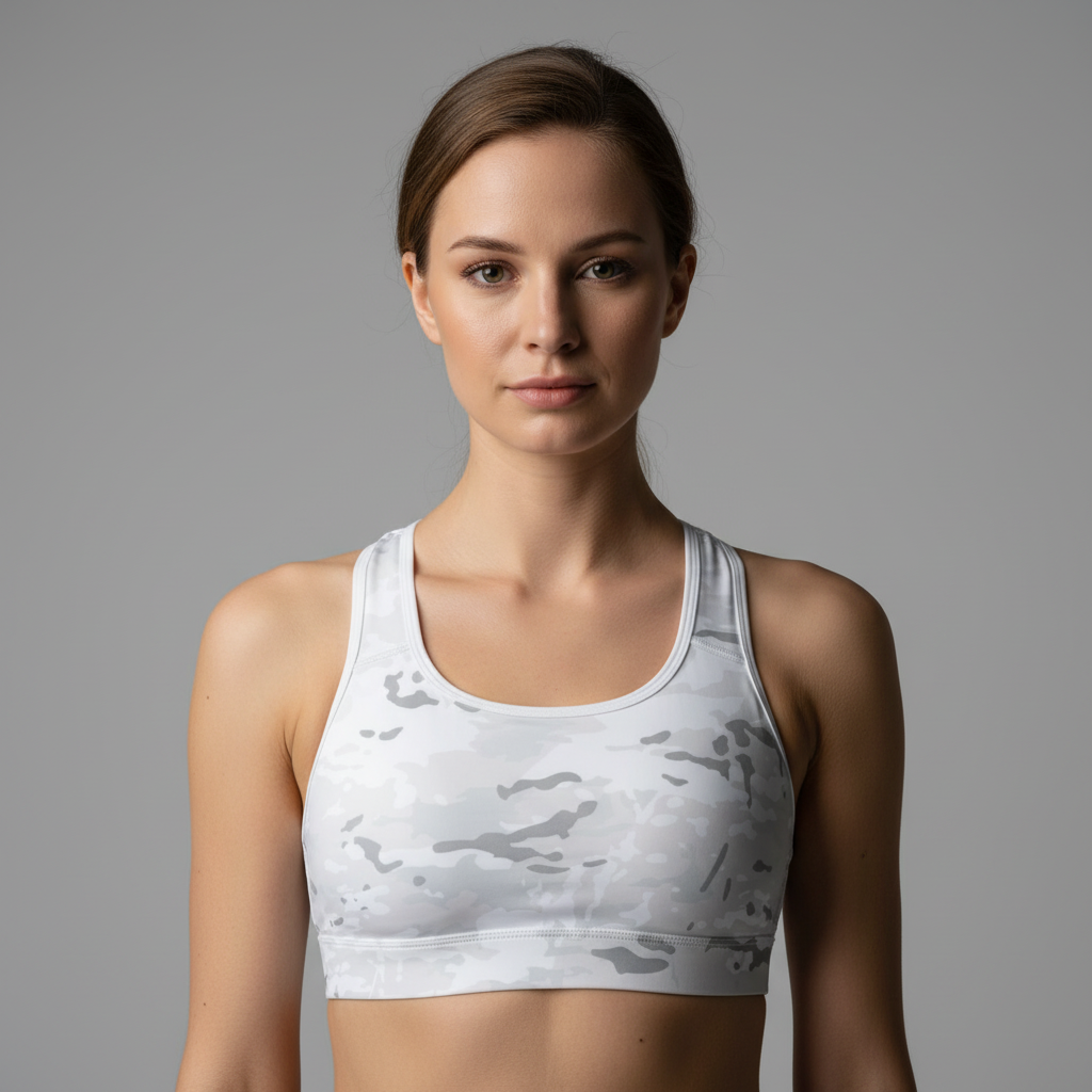 White Camouflage Sports bra