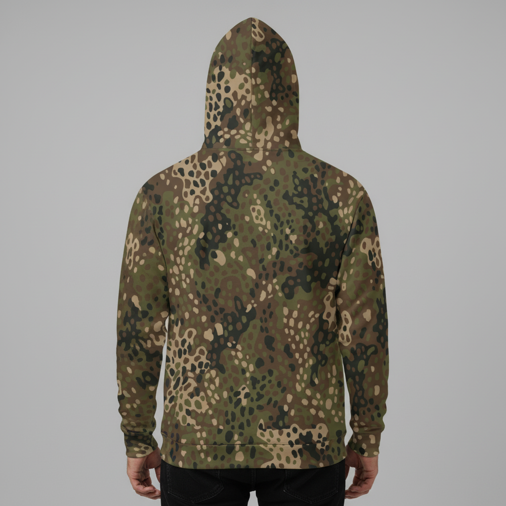 Camouflage hoodie on a gray background