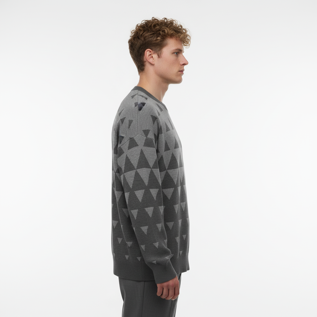 The Angle Relaxed Fit Knitted Crew Neck Sweater