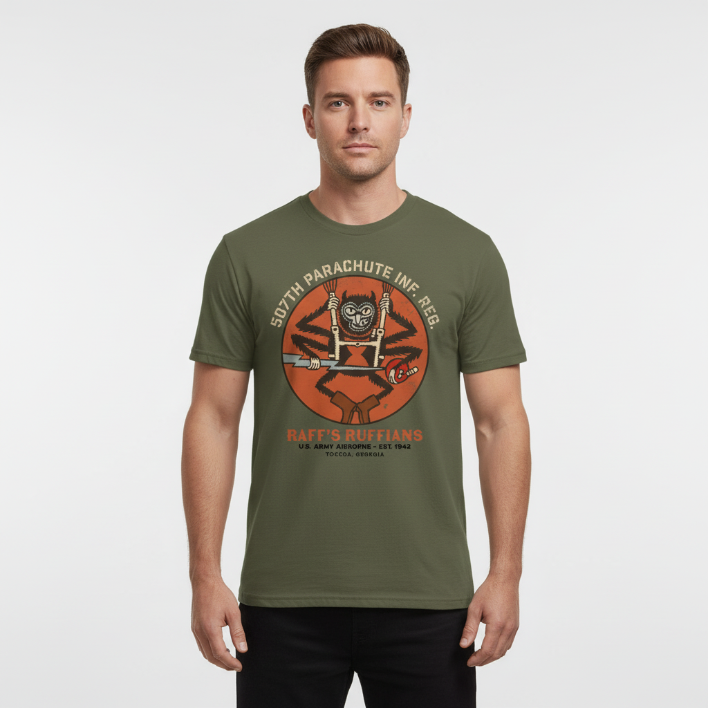 507th Parachute Regiment D-Day Paratrooper Graphic T-Shirt