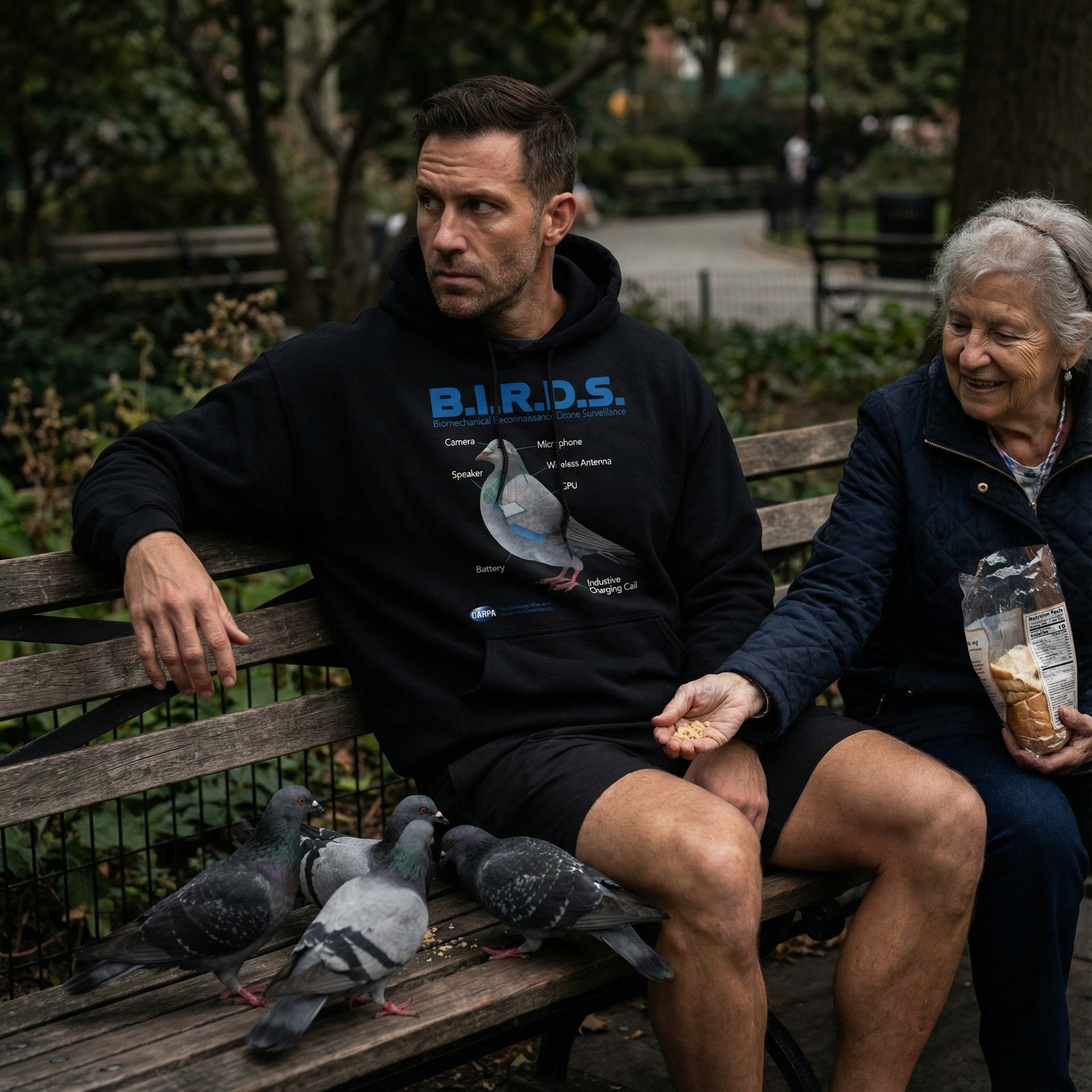 B.I.R.D.S. Biomechanical Reconnaissance Drone Surveillance T-Hoodie