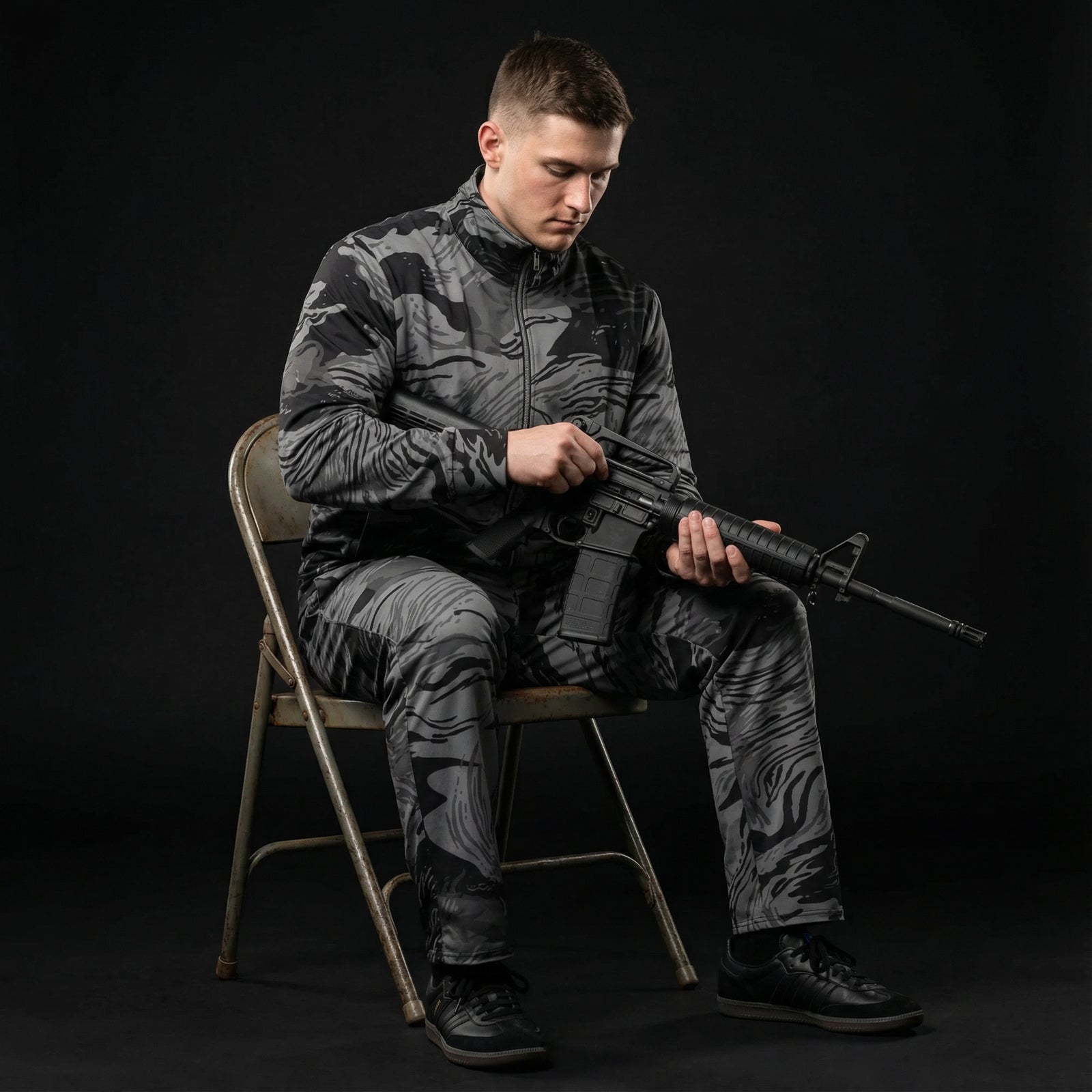 Night Shift Rhodesian Brushstroke Wide-leg Joggers