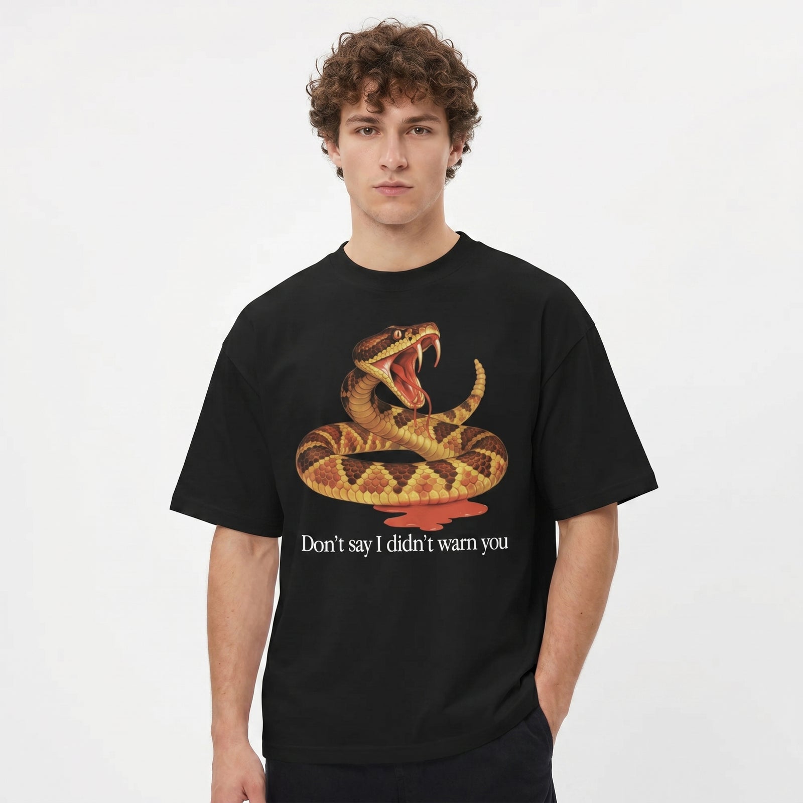 Don't Say I Didn't Warn You Organic Oversized High Neck Graphic Tee
