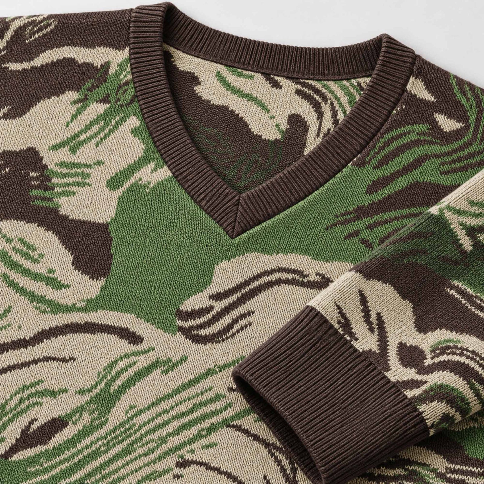 Rhodesian Brushstroke Camo V-Neck Sweater