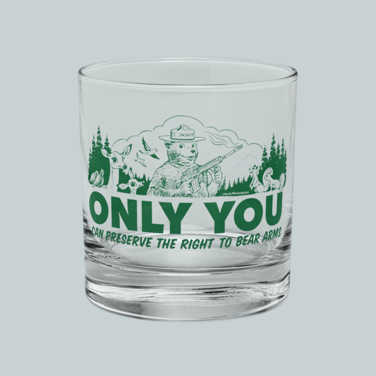 Only You Can Preserve the Right To Bear Arms Retro Smokey Rocks glass